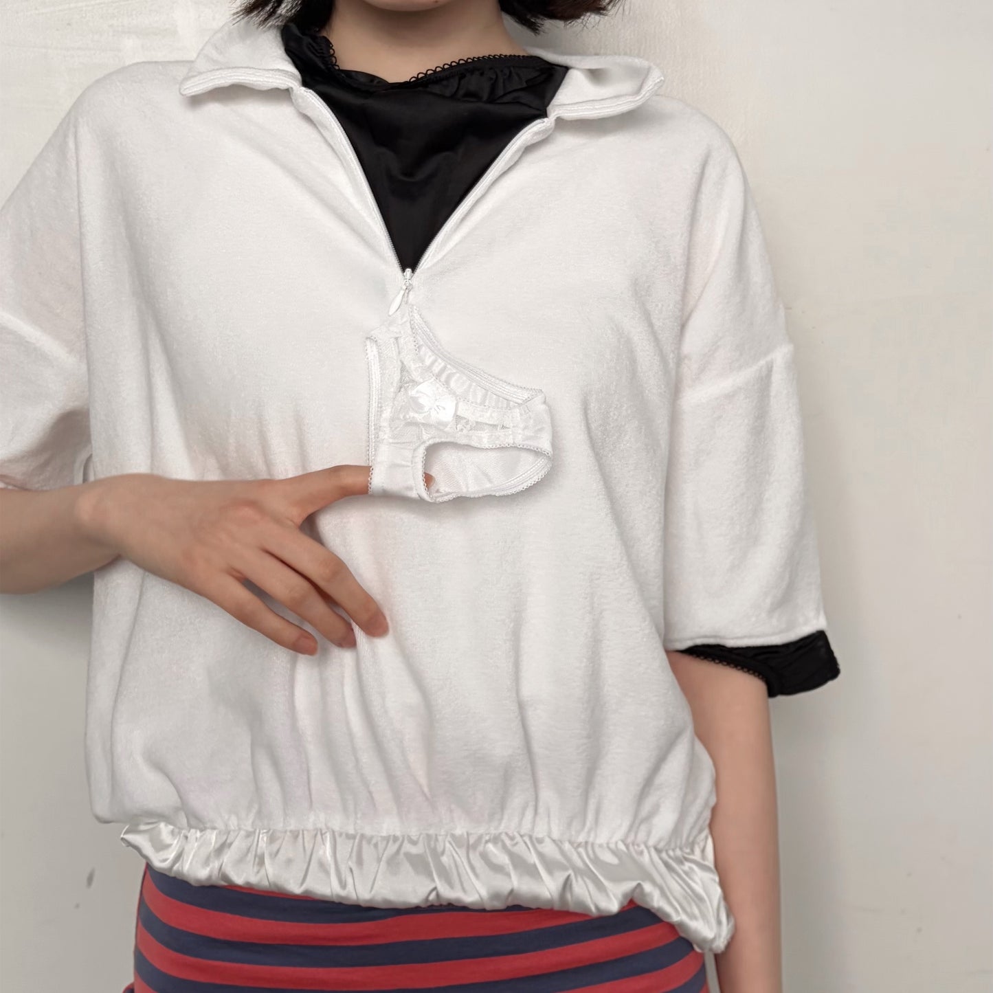 GYM UNIFORM TOPS WITH PANTY / WHITE / ジムユニフォームトップ