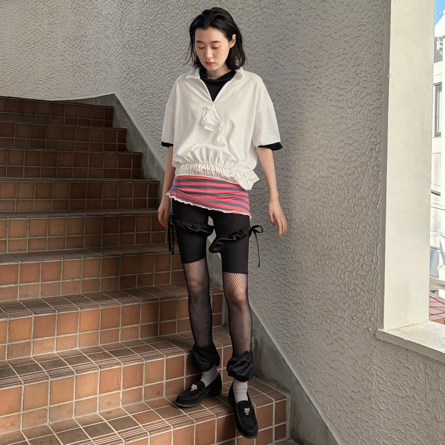 GYM UNIFORM TOPS WITH PANTY / WHITE / ジムユニフォームトップ