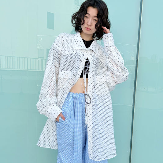 PRAIRIE OVERSIZED WESTERN SHIRT / WHITE / 花柄ウエスタンシャツ
