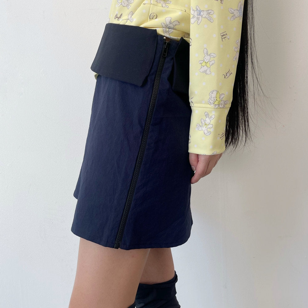 layer skirt / navy / レイヤーミニスカート