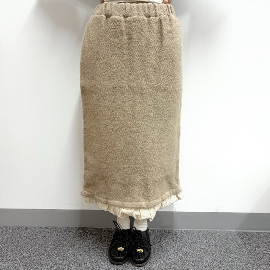 fulling skirt / beige / 縮絨加工ニットスカート