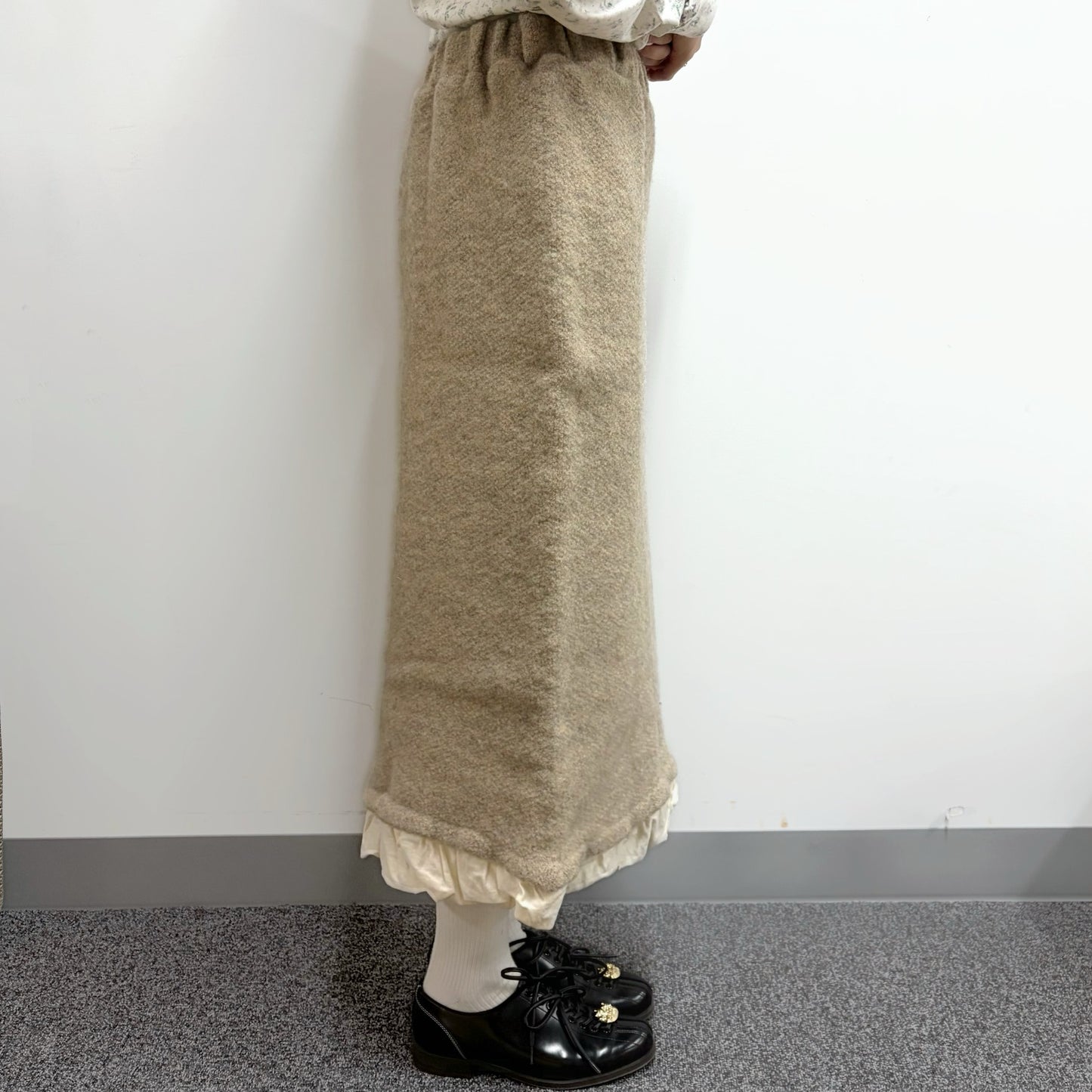 fulling skirt / beige / 縮絨加工ニットスカート