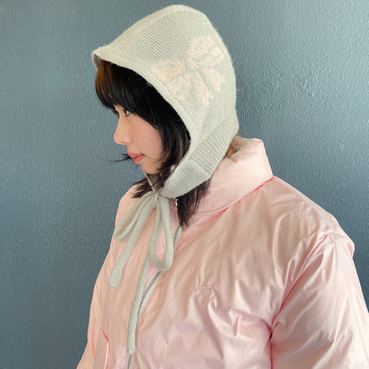 Ties balaclava / Gray & Pink / リボンバラクラバ