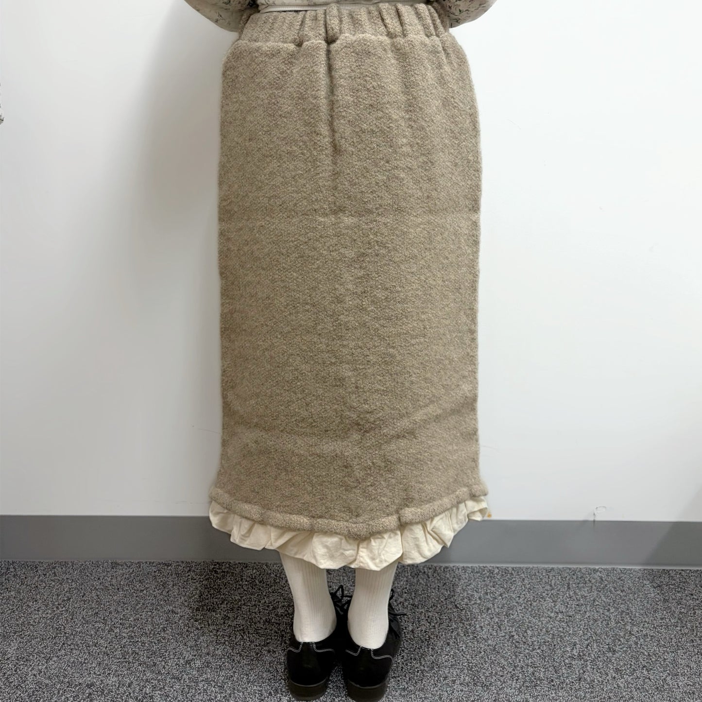 fulling skirt / beige / 縮絨加工ニットスカート