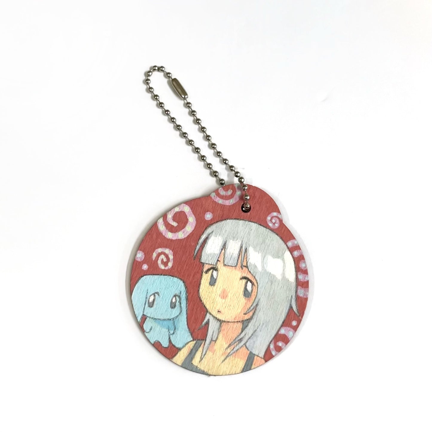 【JUBA】GIrl and Tokki original art work wooden keychain / キーホルダー