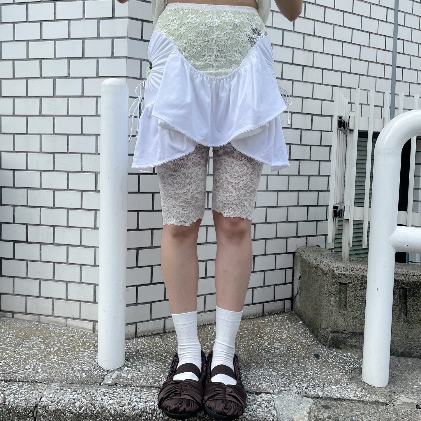 LACE SKIRT-SHORTS / WHITE / レーススカートショーツ