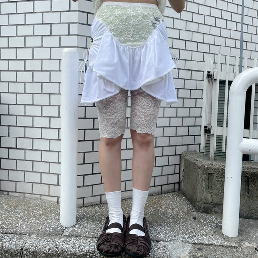 LACE SKIRT-SHORTS / WHITE / レーススカートショーツ