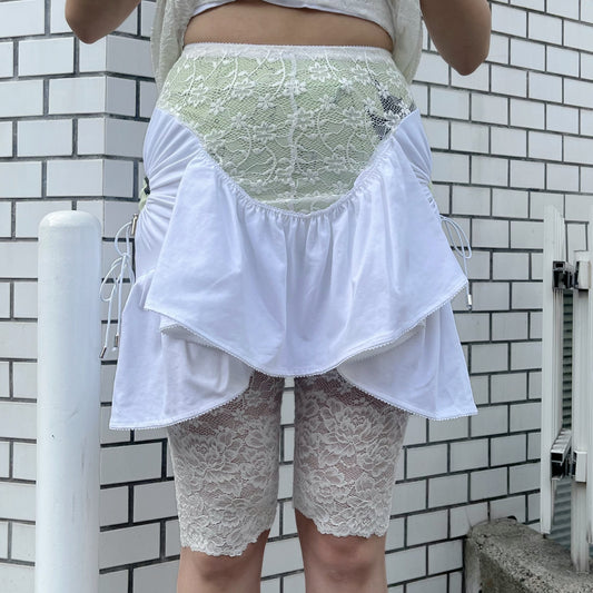 LACE SKIRT-SHORTS / WHITE / レーススカートショーツ