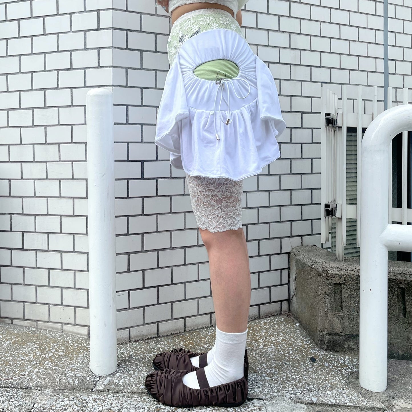 LACE SKIRT-SHORTS / WHITE / レーススカートショーツ