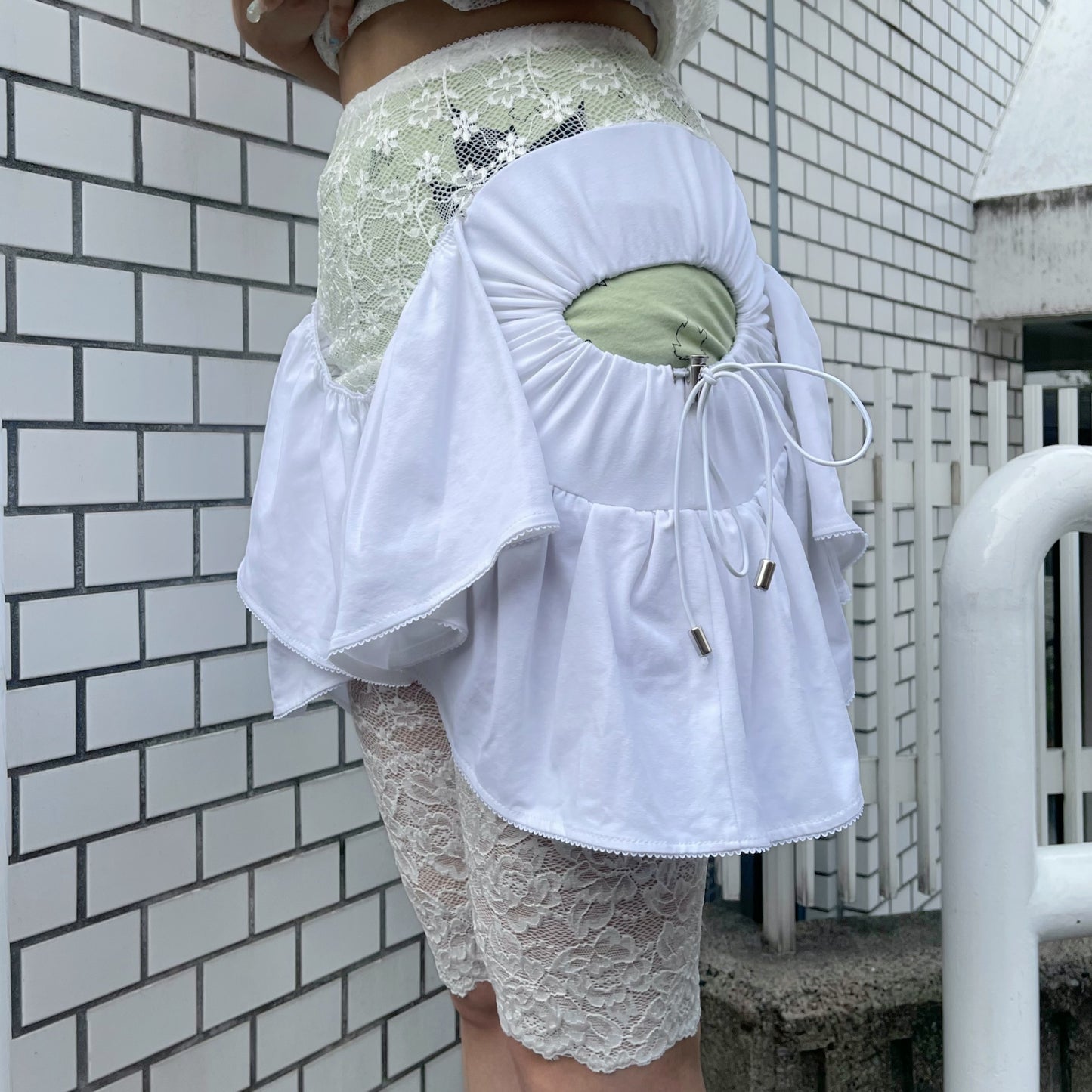LACE SKIRT-SHORTS / WHITE / レーススカートショーツ