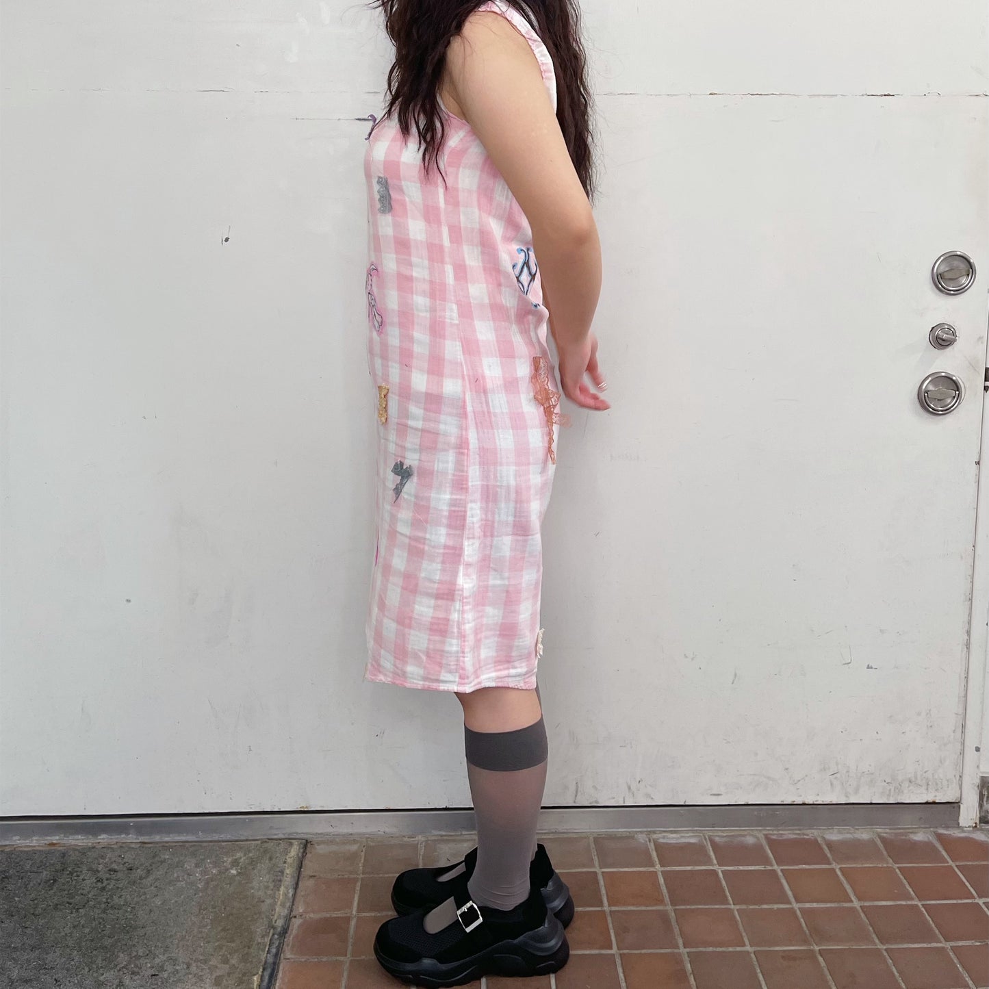 【trust teji 】Check dress+ / Pink / チェックワンピース
