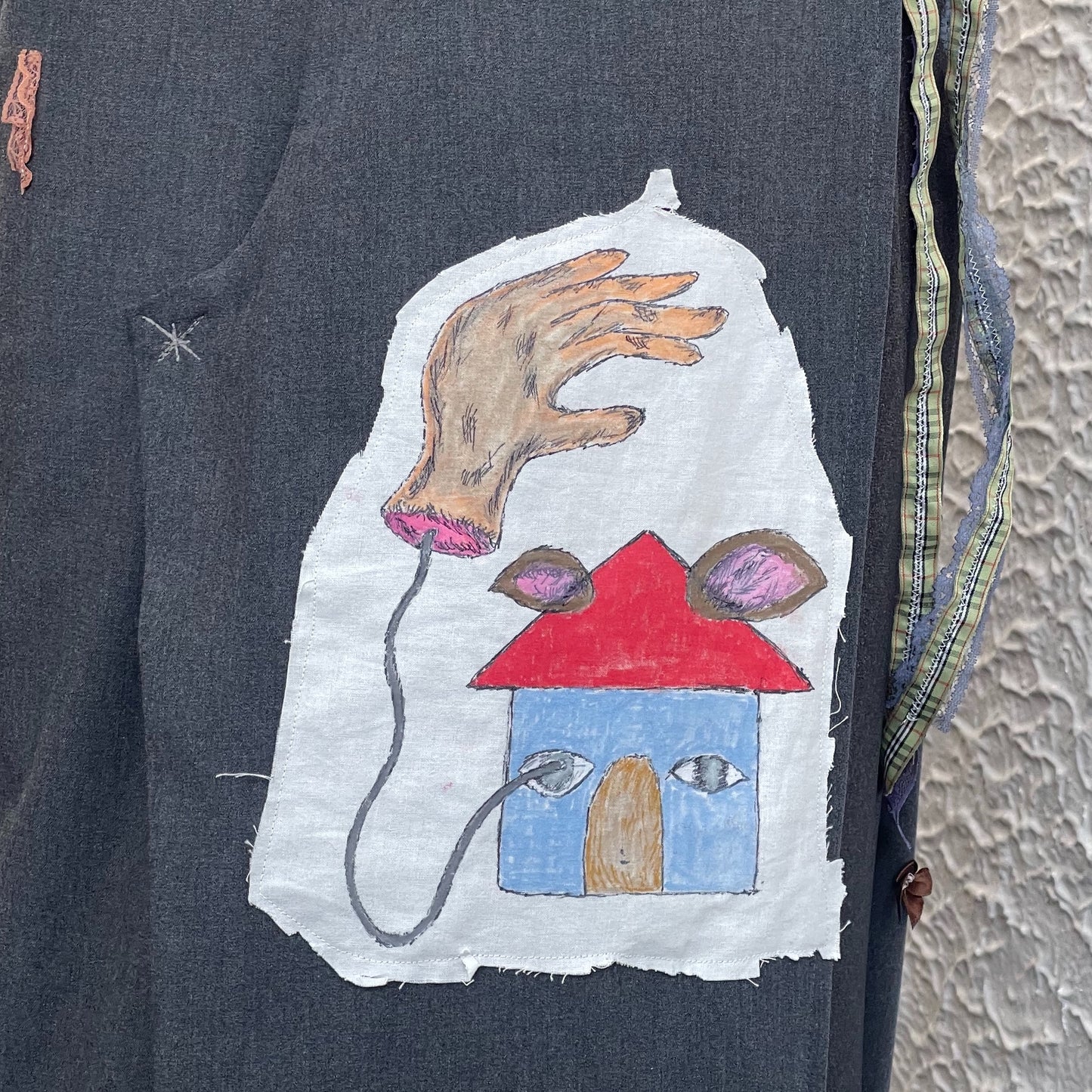 trust teji x TONII MONDO collabolation ★ cemetery lap skirt / Gray / ラップスカート