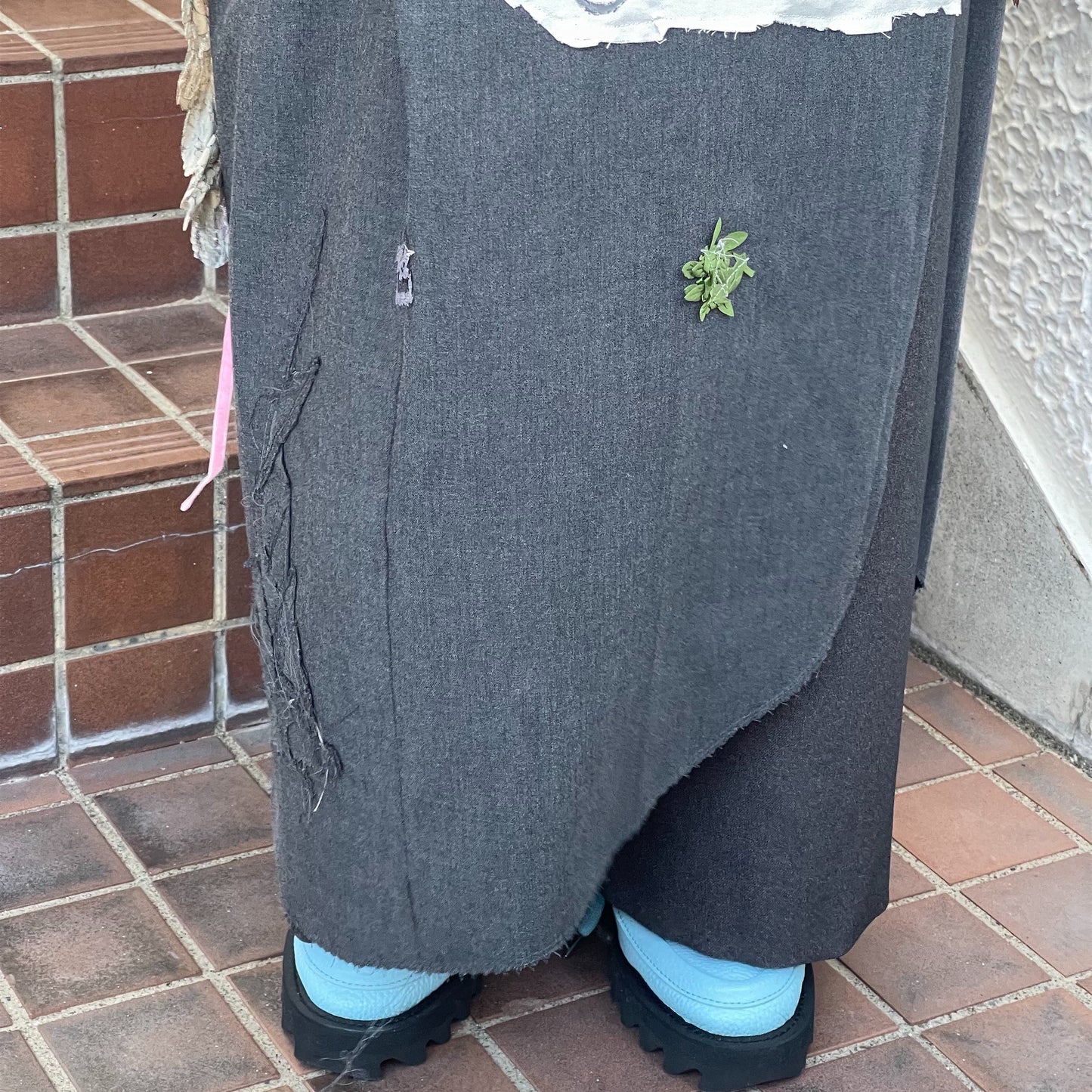 trust teji x TONII MONDO collabolation ★ cemetery lap skirt / Gray / ラップスカート