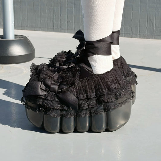 HIGH BUBBLE CAKE / BLACK / MIKIOSAKABEフリルシューズ