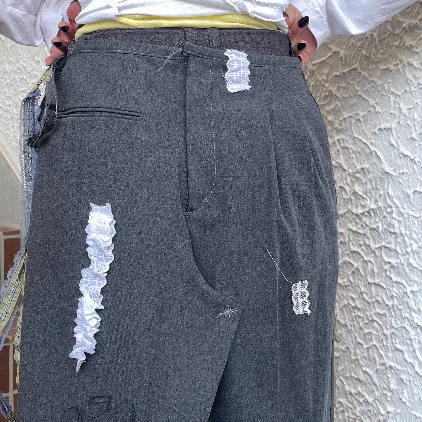 trust teji x TONII MONDO collabolation ★ cemetery lap skirt / Gray / ラップスカート