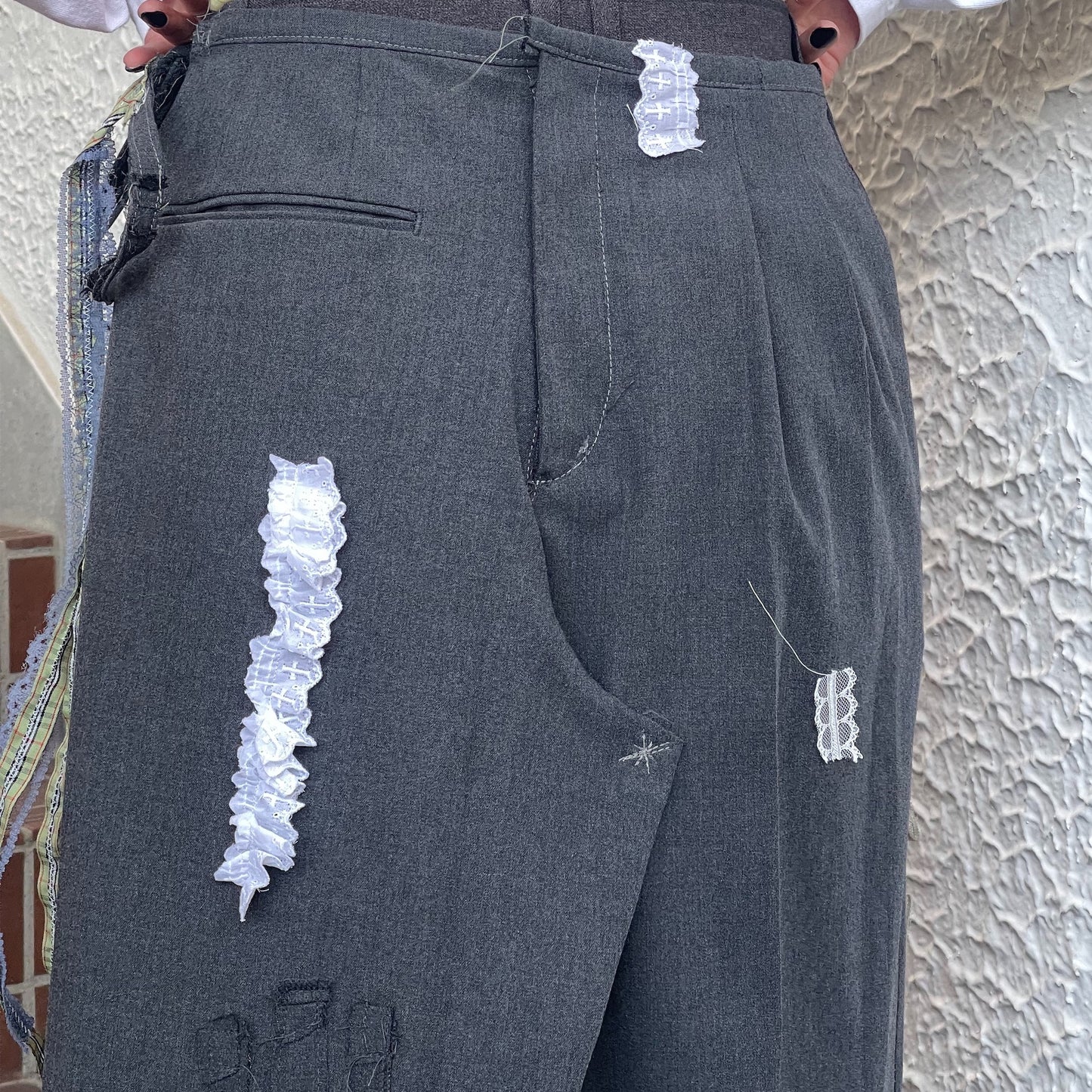 trust teji x TONII MONDO collabolation ★ cemetery lap skirt / Gray / ラップスカート