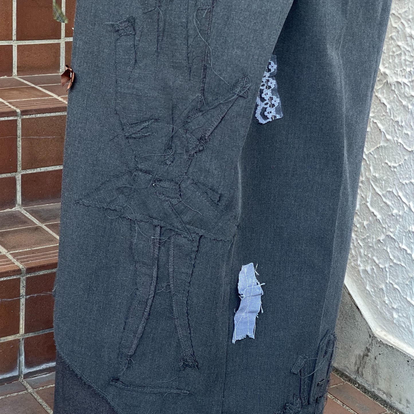 trust teji x TONII MONDO collabolation ★ cemetery lap skirt / Gray / ラップスカート