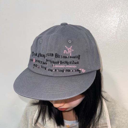 Twill Graphic Cap / charcoal / グラフィック刺繍キャップ