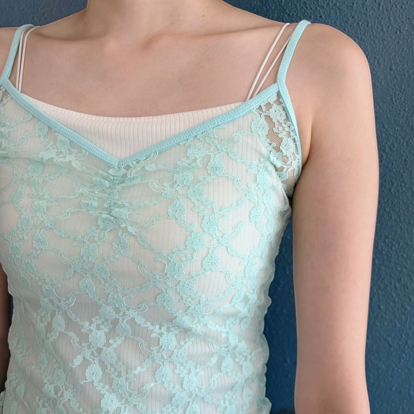[fe.3] lace sleeveless / mint / レースキャミソール