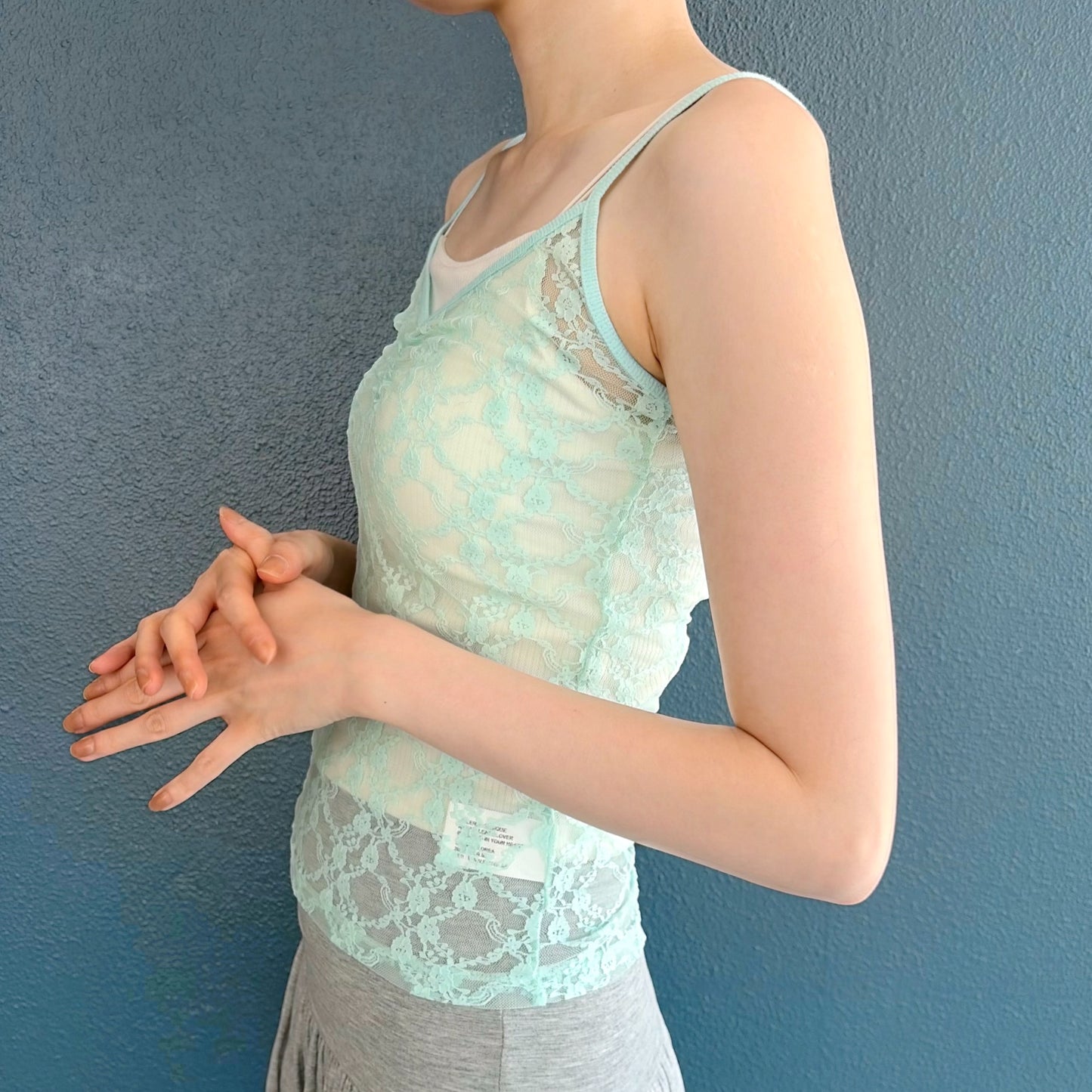 [fe.3] lace sleeveless / mint / レースキャミソール