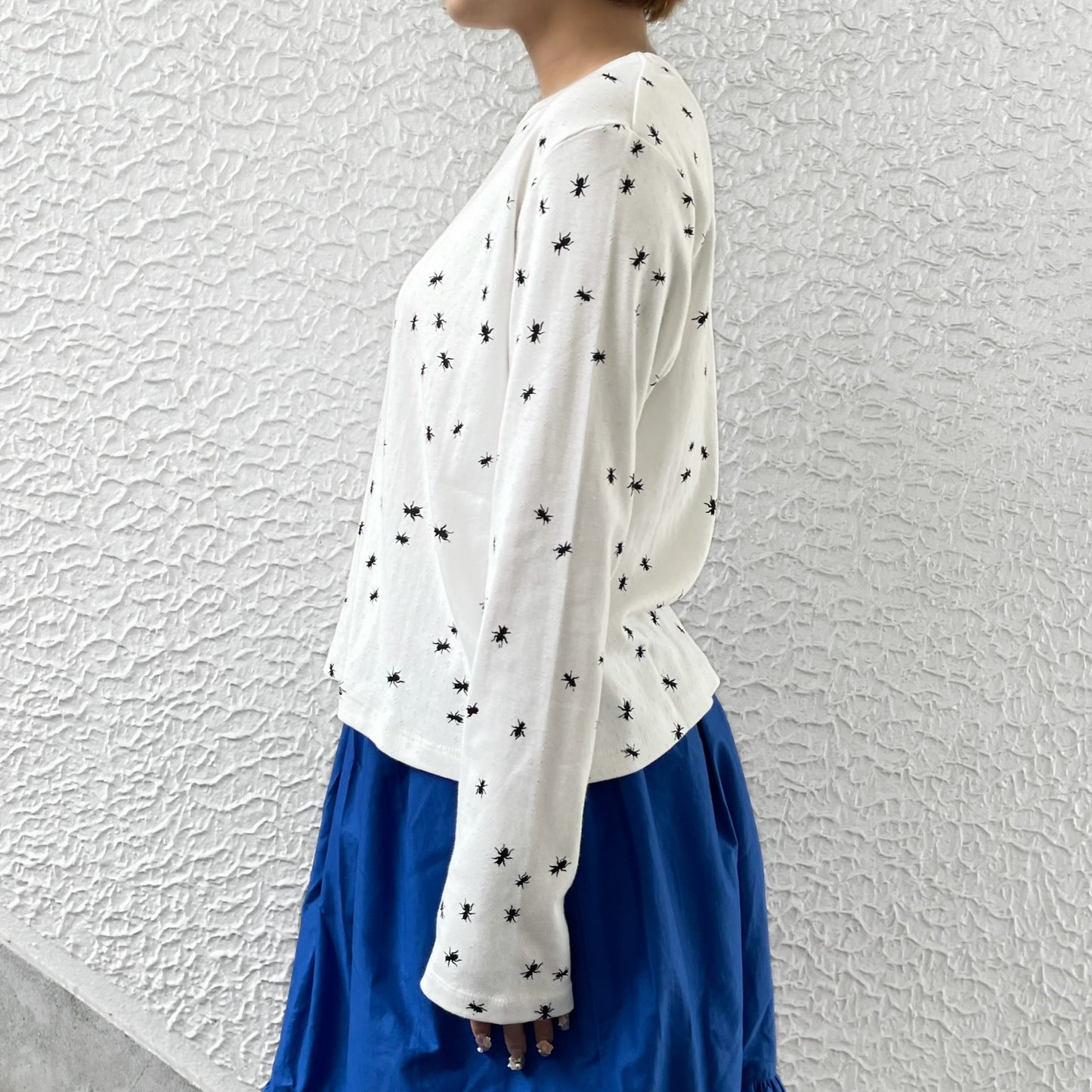 ant longsleeve / white / エアブラシロングスリーブTシャツ