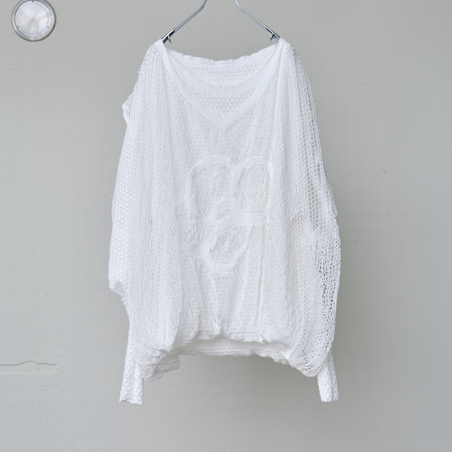 FOLD-OR-STRECH FLOWER KNIT / WHITE / ネットドレス＋ベスト