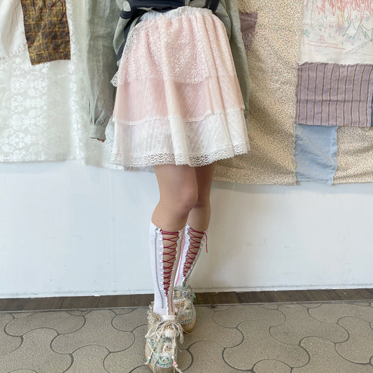 Layered mini Skirt / White / レイヤードミニスカート