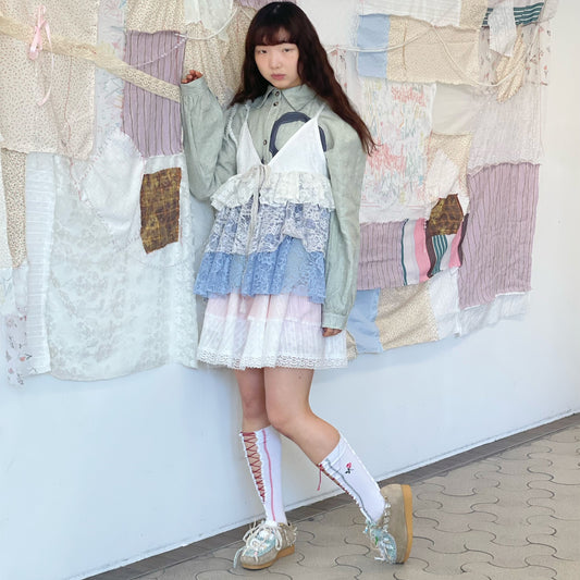 Layered mini Skirt / White / レイヤードミニスカート