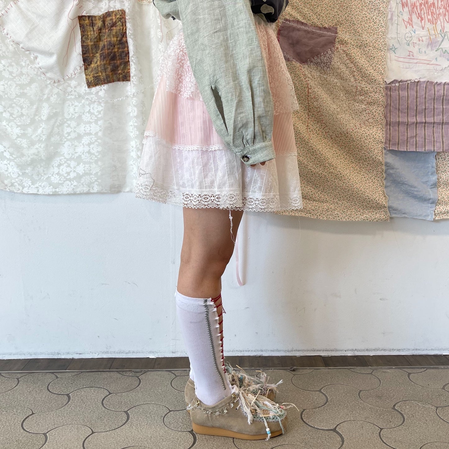 Layered mini Skirt / White / レイヤードミニスカート