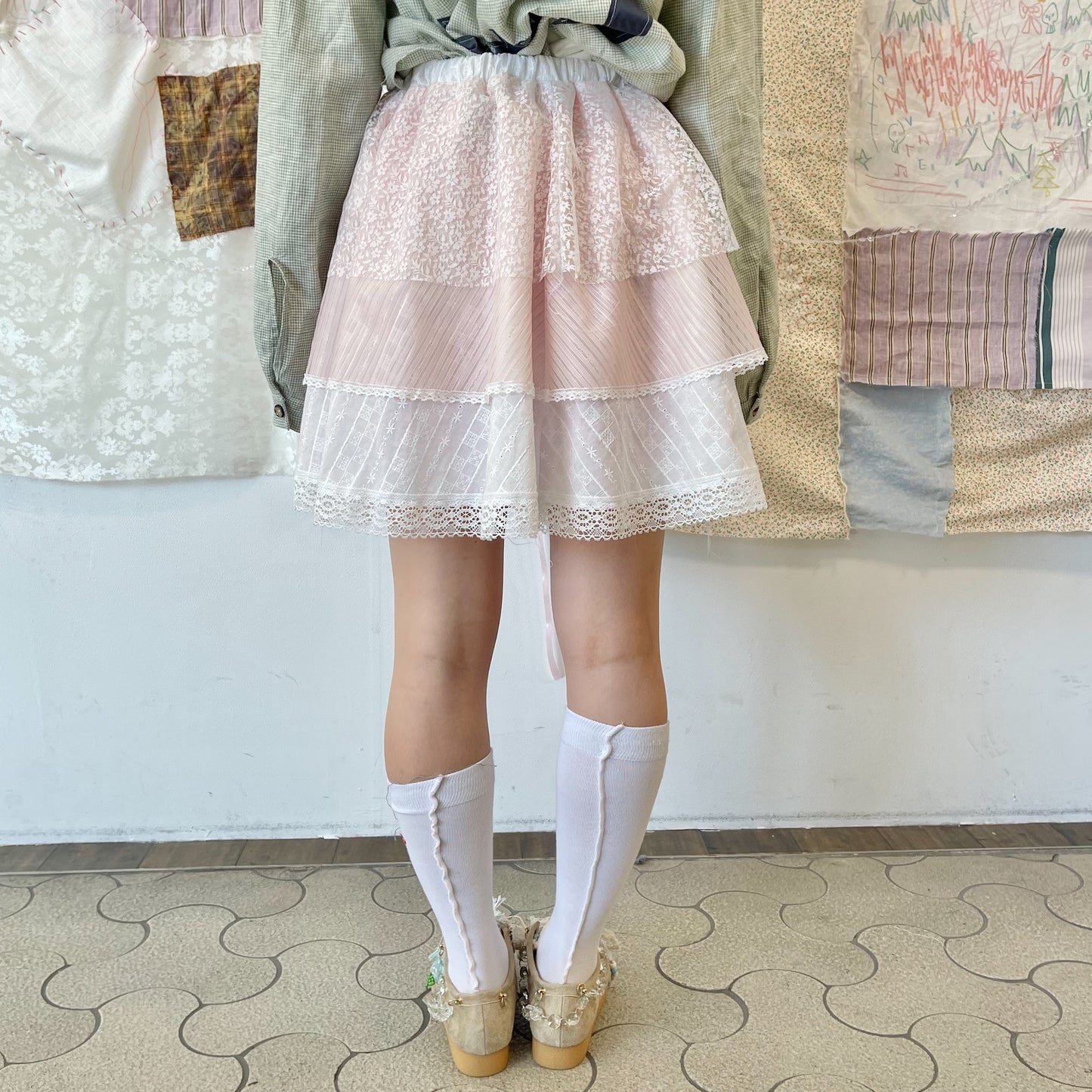 Layered mini Skirt / White / レイヤードミニスカート