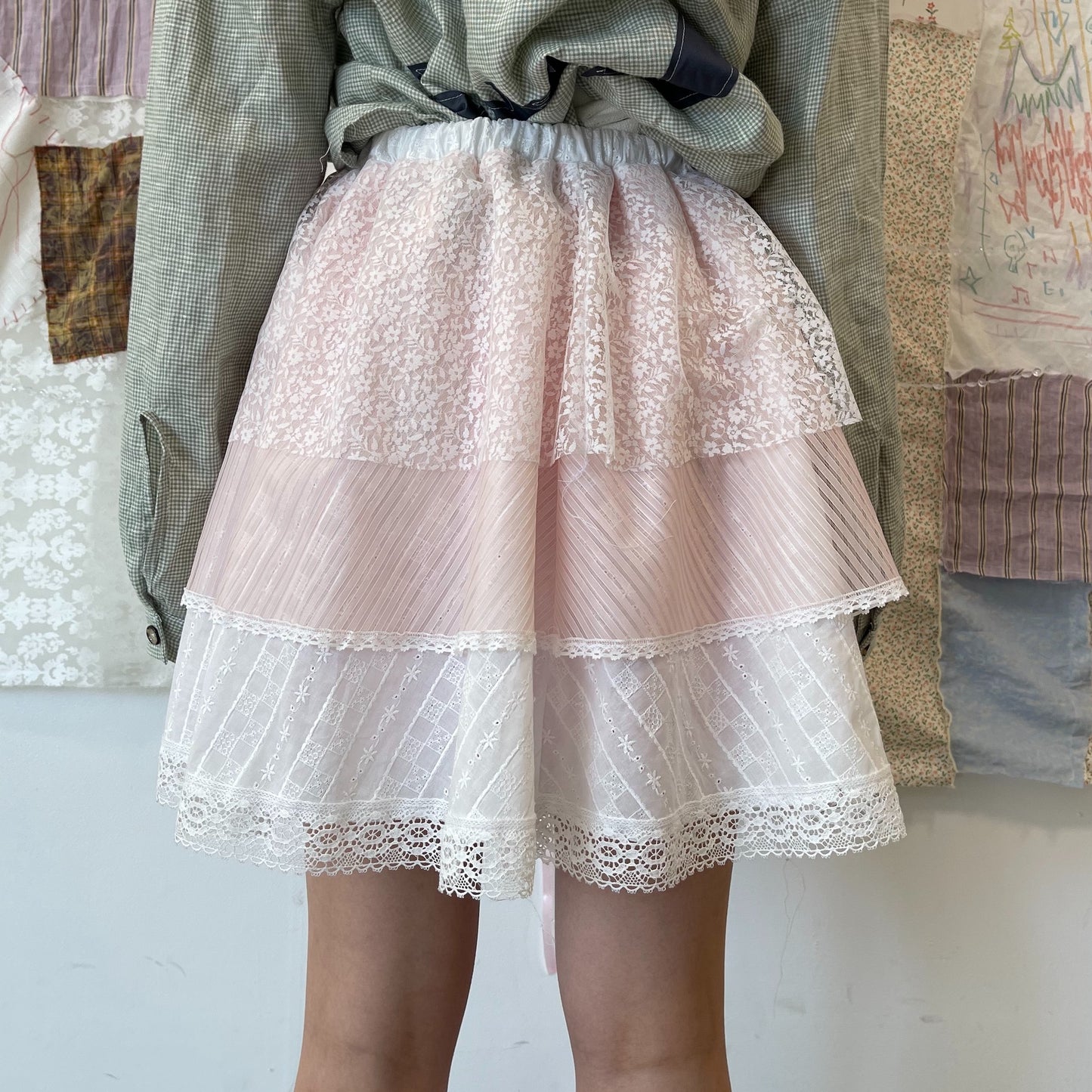 Layered mini Skirt / White / レイヤードミニスカート