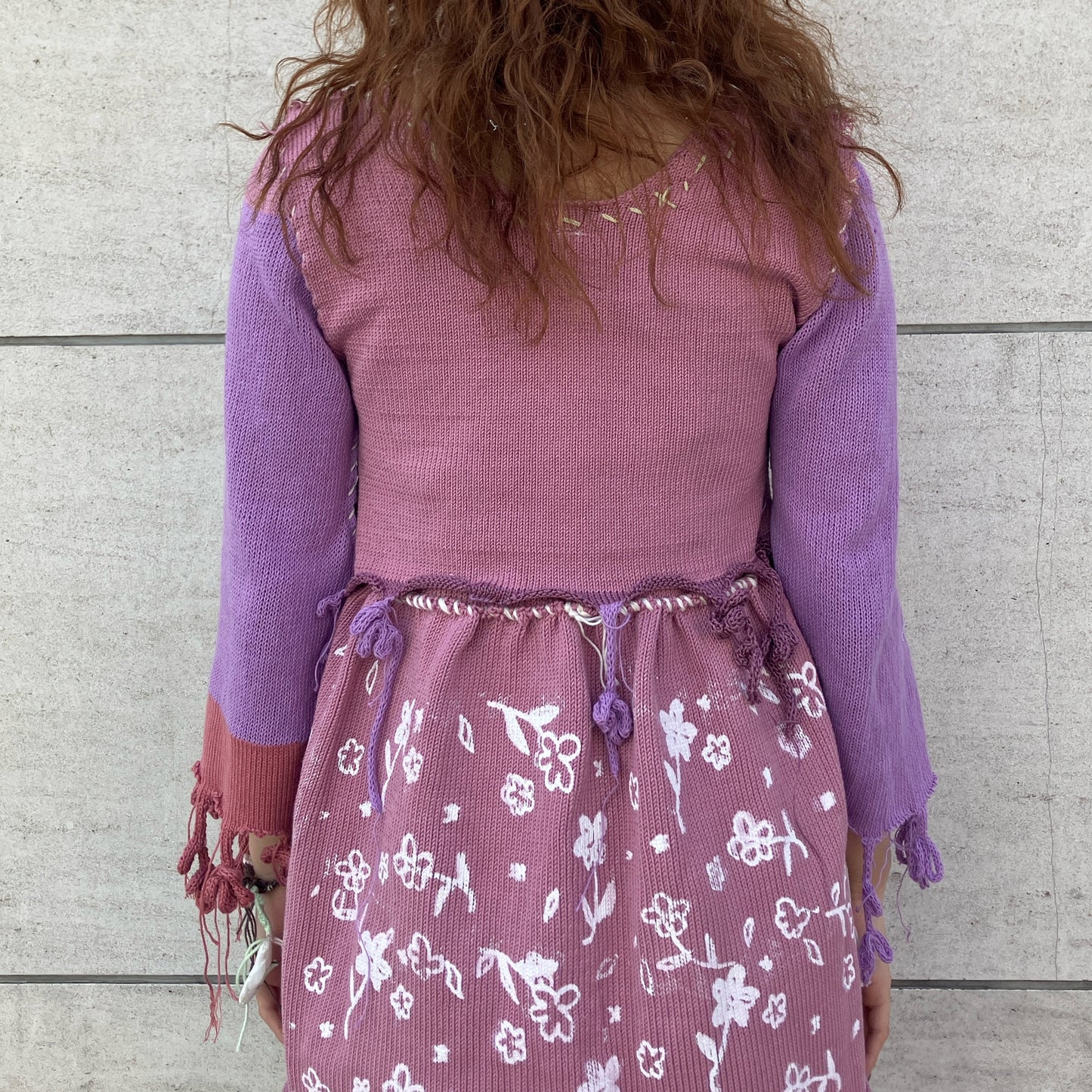 Flower knit jumper / Purple / フラワーニットトップ