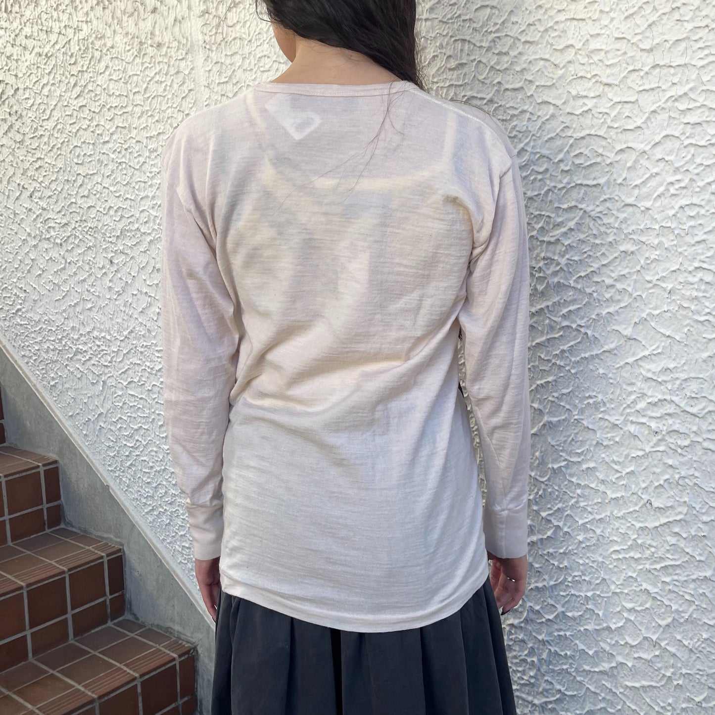White zebra long sleeve thermal / エアブラシTシャツ