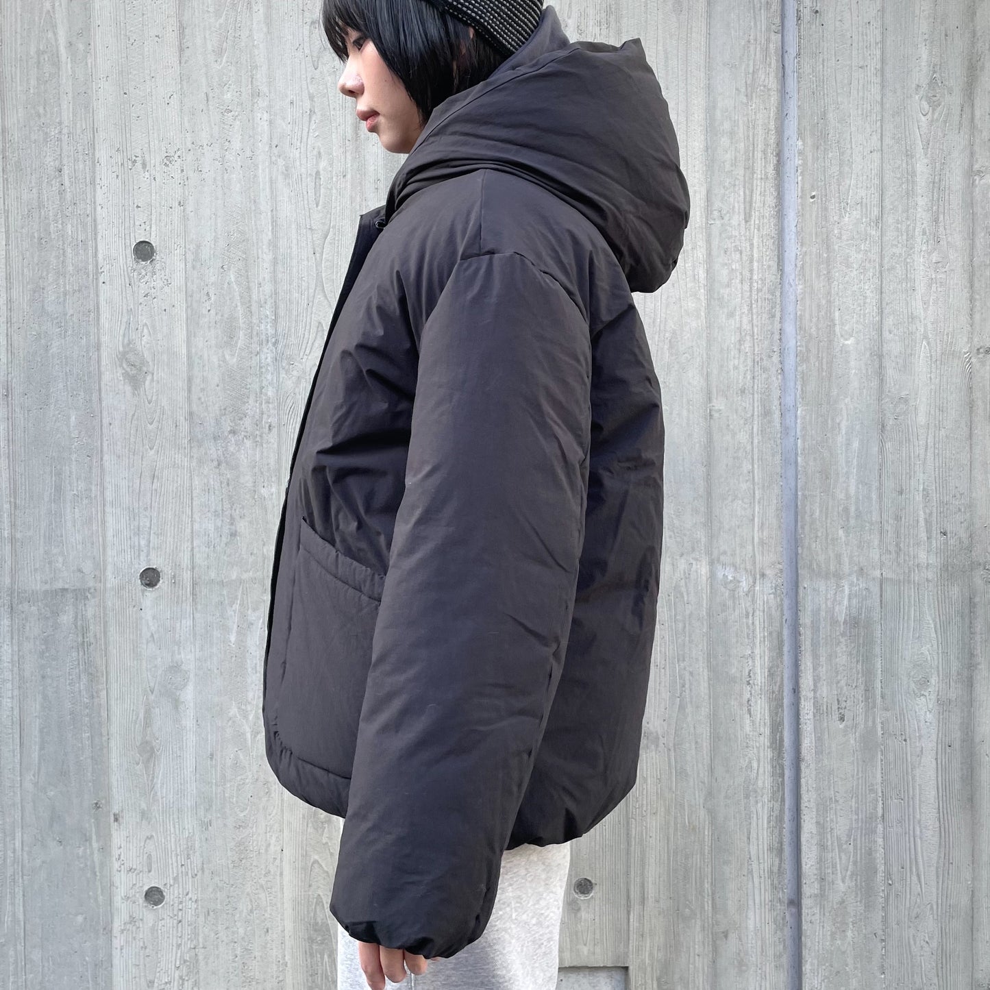 Cotton Hooded Puffer Jacket / Black / パフジャケット