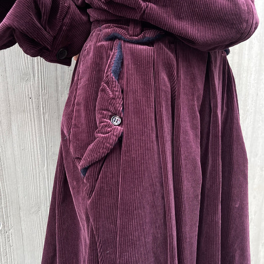corduroy divided pants / burgundy / コーデュロイウォッシュ加工パンツ