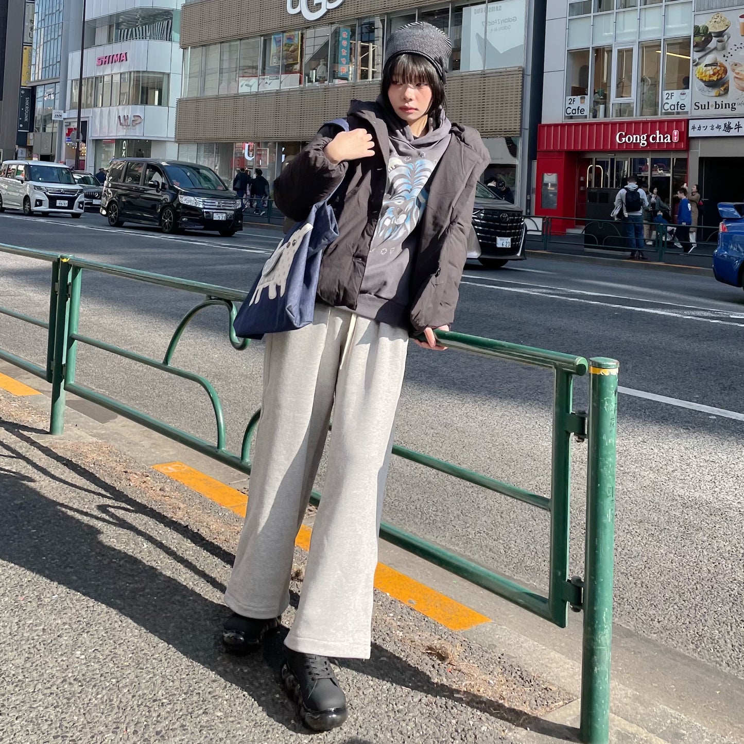 Cotton Hooded Puffer Jacket / Black / パフジャケット