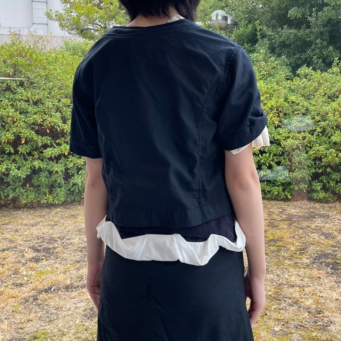 washed jacket / navy / 半袖ジャケット