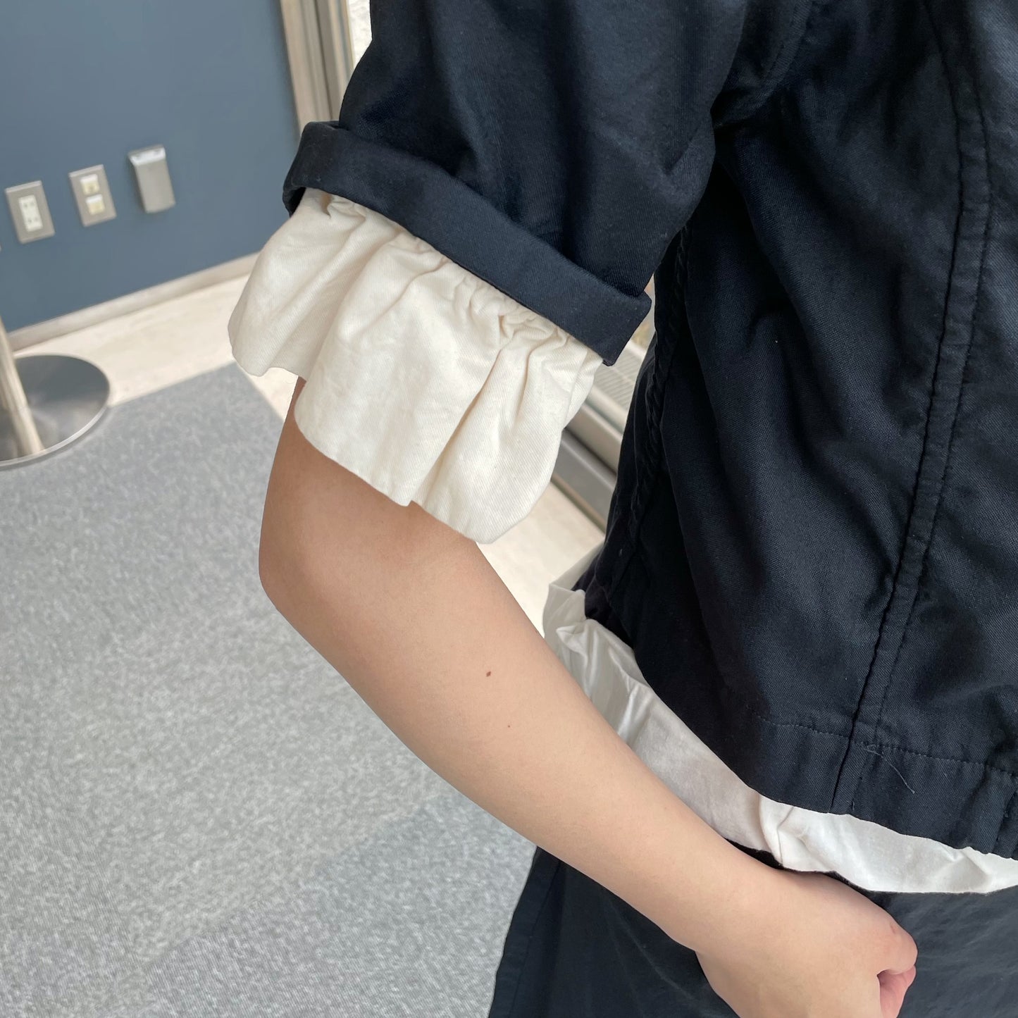 washed jacket / navy / 半袖ジャケット