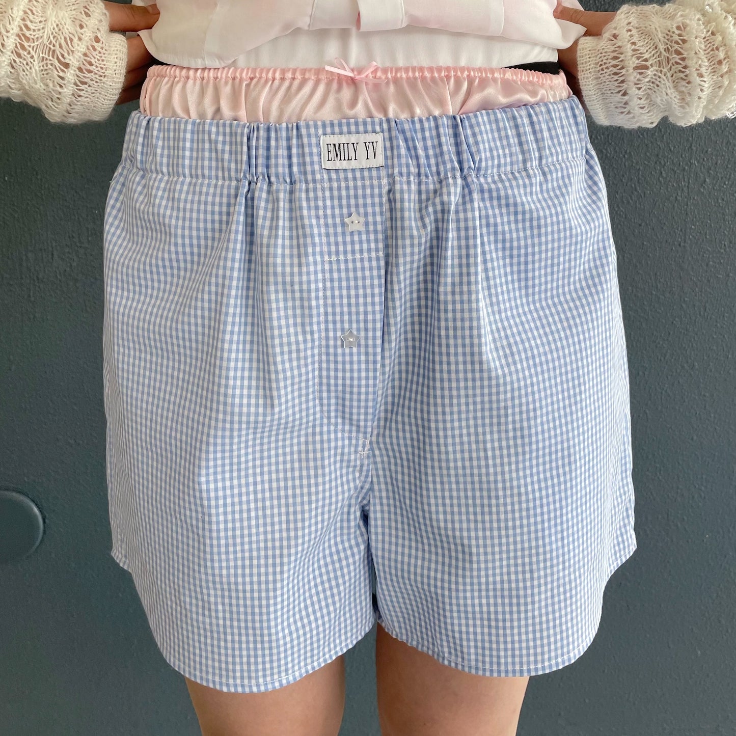 Brief boxers shorts / Pink×Blue / ボクサーショーツ