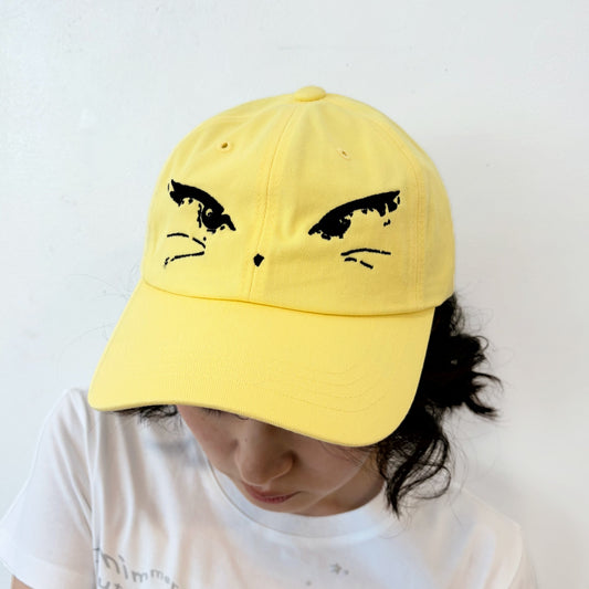 [F.E.E.S] kitty hairpin ball cap / yellow / 刺繍キャップ