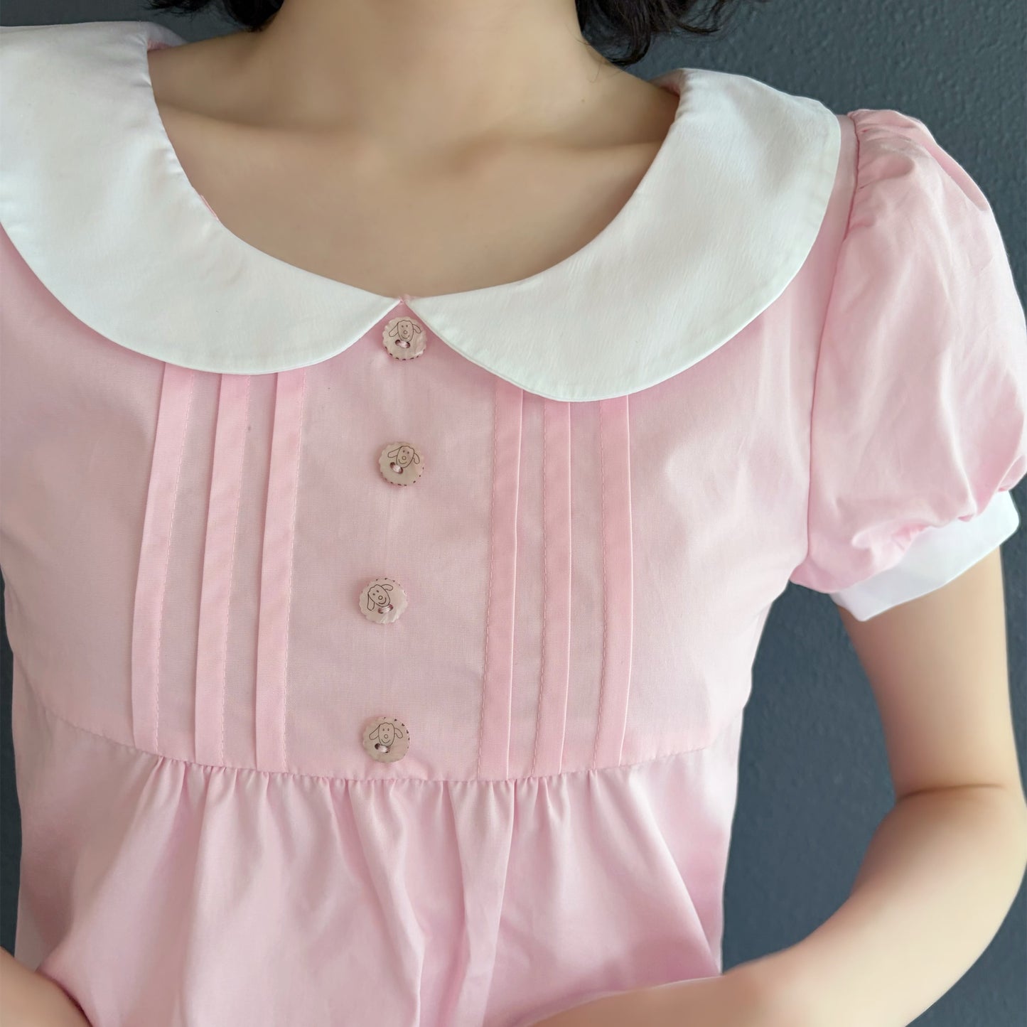 zZZ DRESS / PINK / パフスリーブドレス