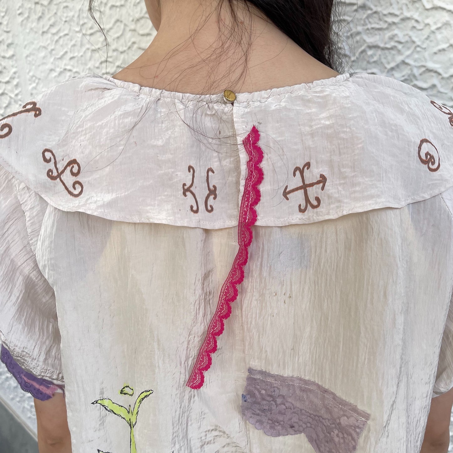 【trust teji 】Short sleeve tunic Saten+ / Cream / ショートスリーブチュニック