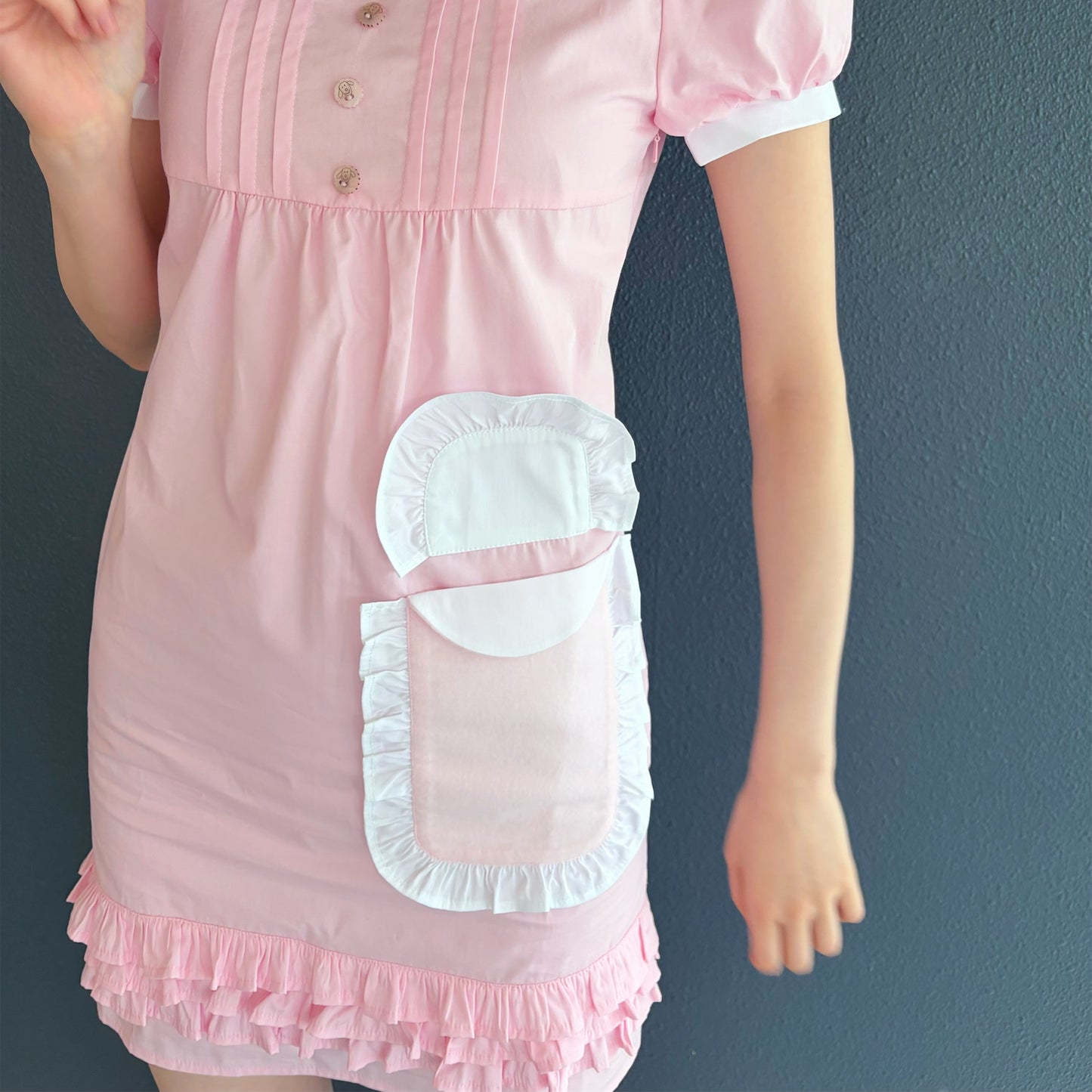 zZZ DRESS / PINK / パフスリーブドレス