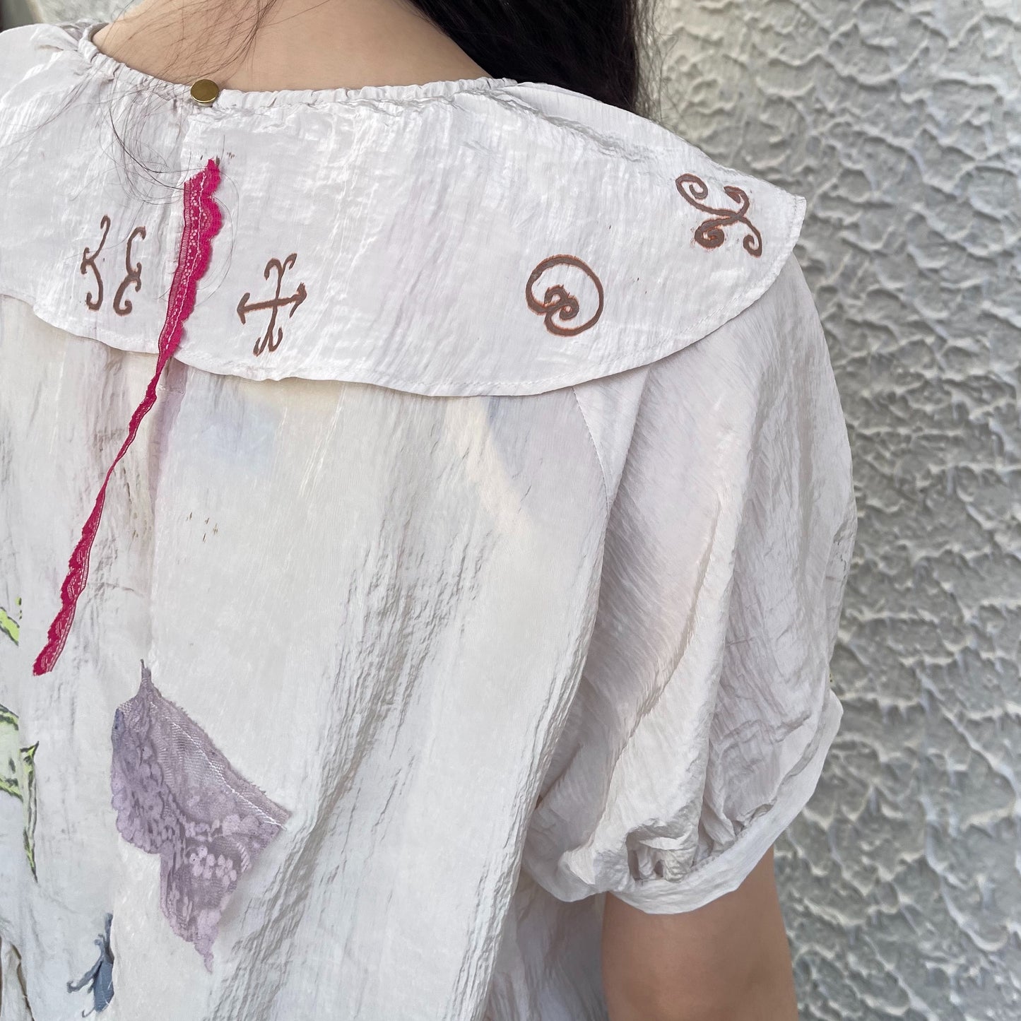 【trust teji 】Short sleeve tunic Saten+ / Cream / ショートスリーブチュニック