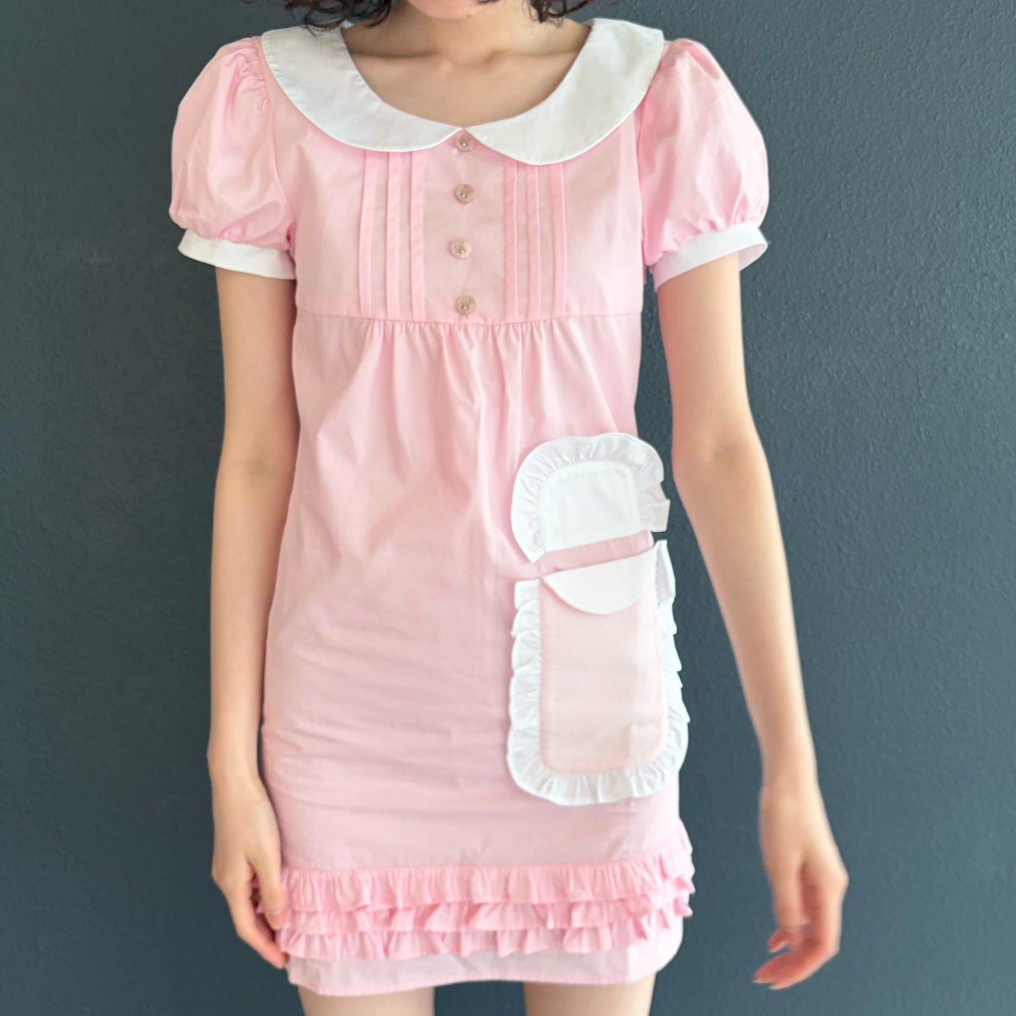 zZZ DRESS / PINK / パフスリーブドレス
