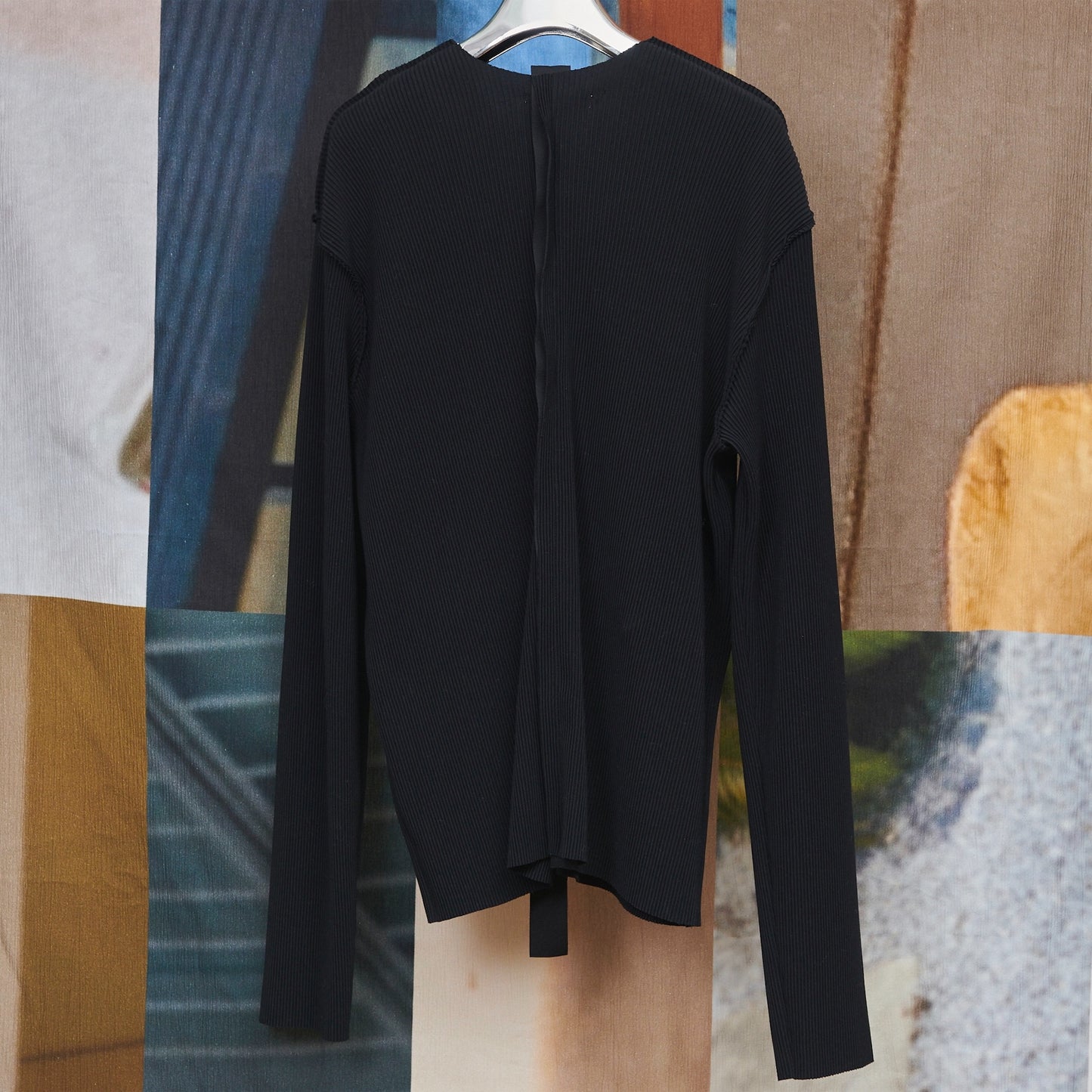 CRISP SNAP CARDIGAN TALL / BLACK / プリーツカーディガン