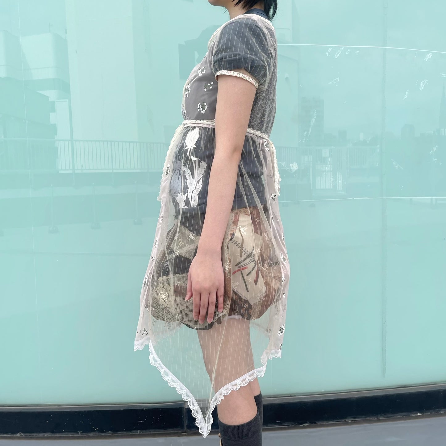 Asymmetry dress / Lace / アシンメトリードレス