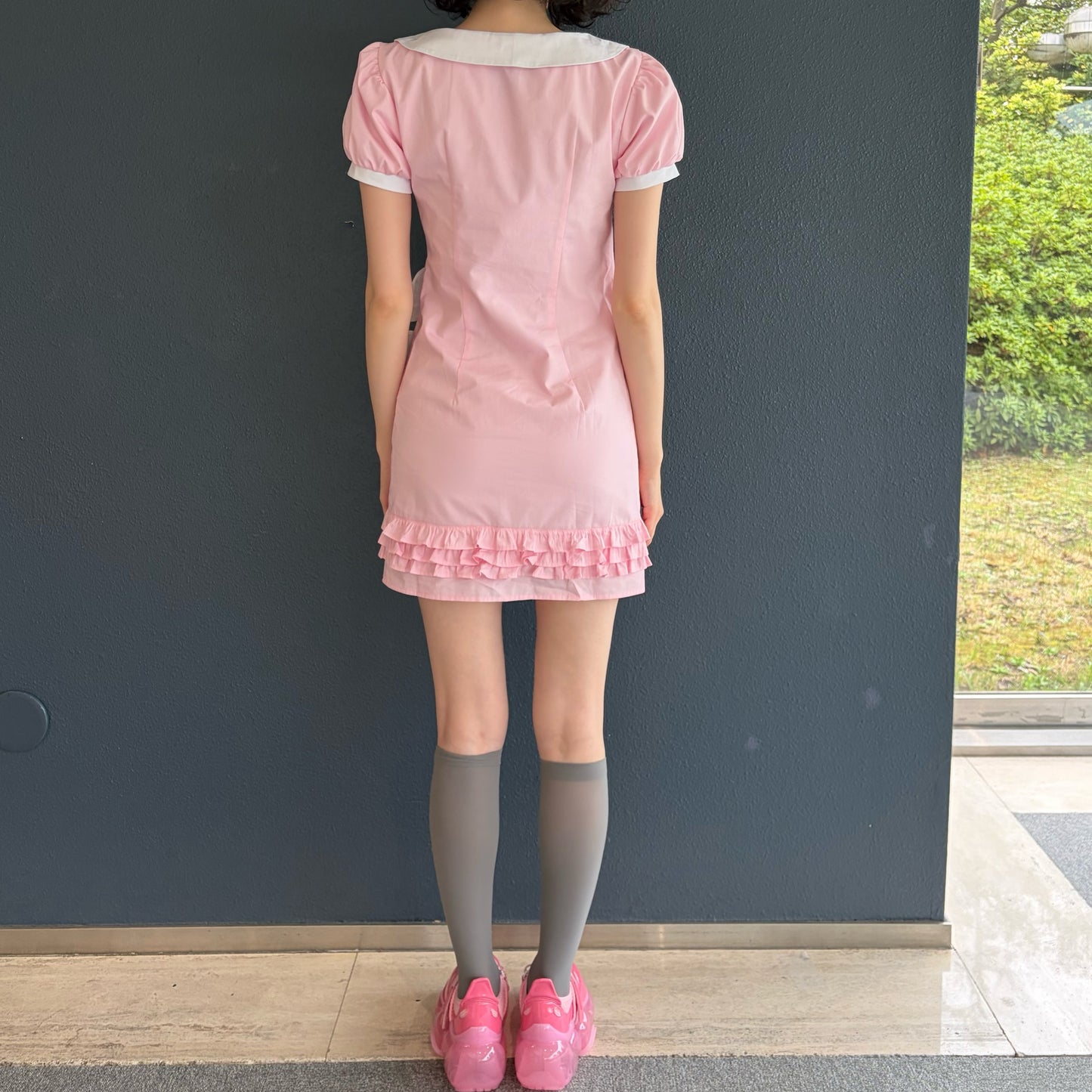 zZZ DRESS / PINK / パフスリーブドレス