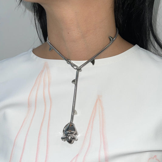 Rosebud Necklace / Silver / ローズネックレス