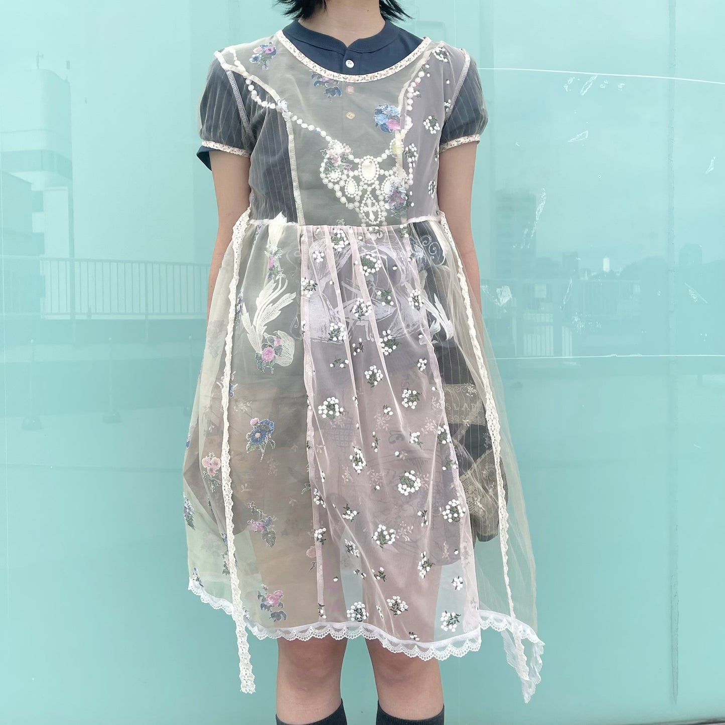 Asymmetry dress / Lace / アシンメトリードレス